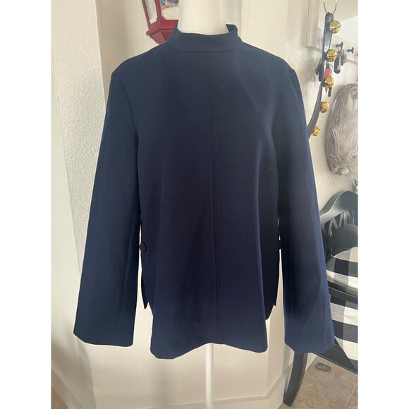 NWOT ZARA  european office formal wear pullover blouse blue MEDIUM - Picture 1 of 6